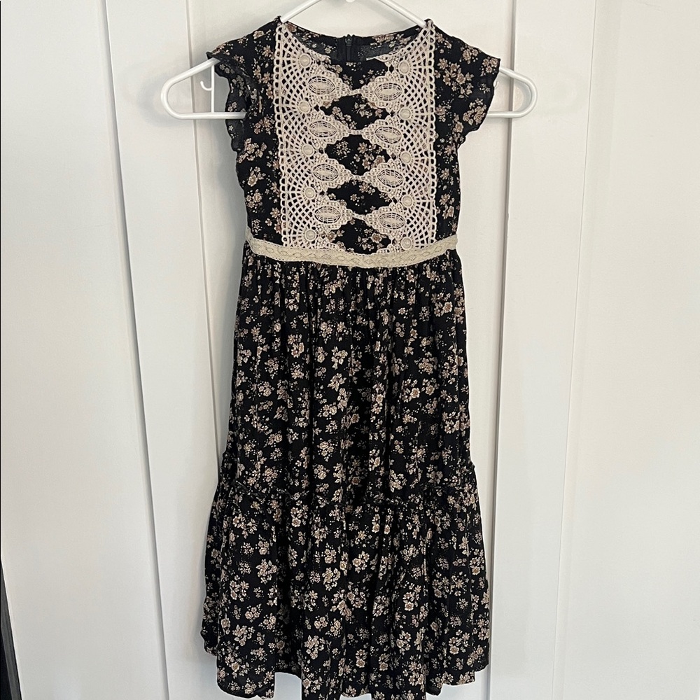 Girls Mia Joy Floral Lace Dress Size 4 | Vintage Style Cottagecore